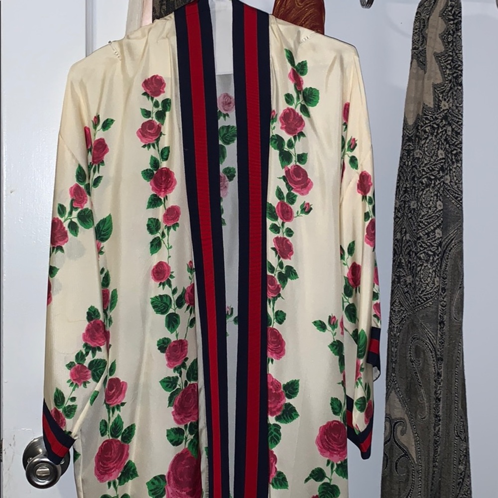 Gucci rose print kimono